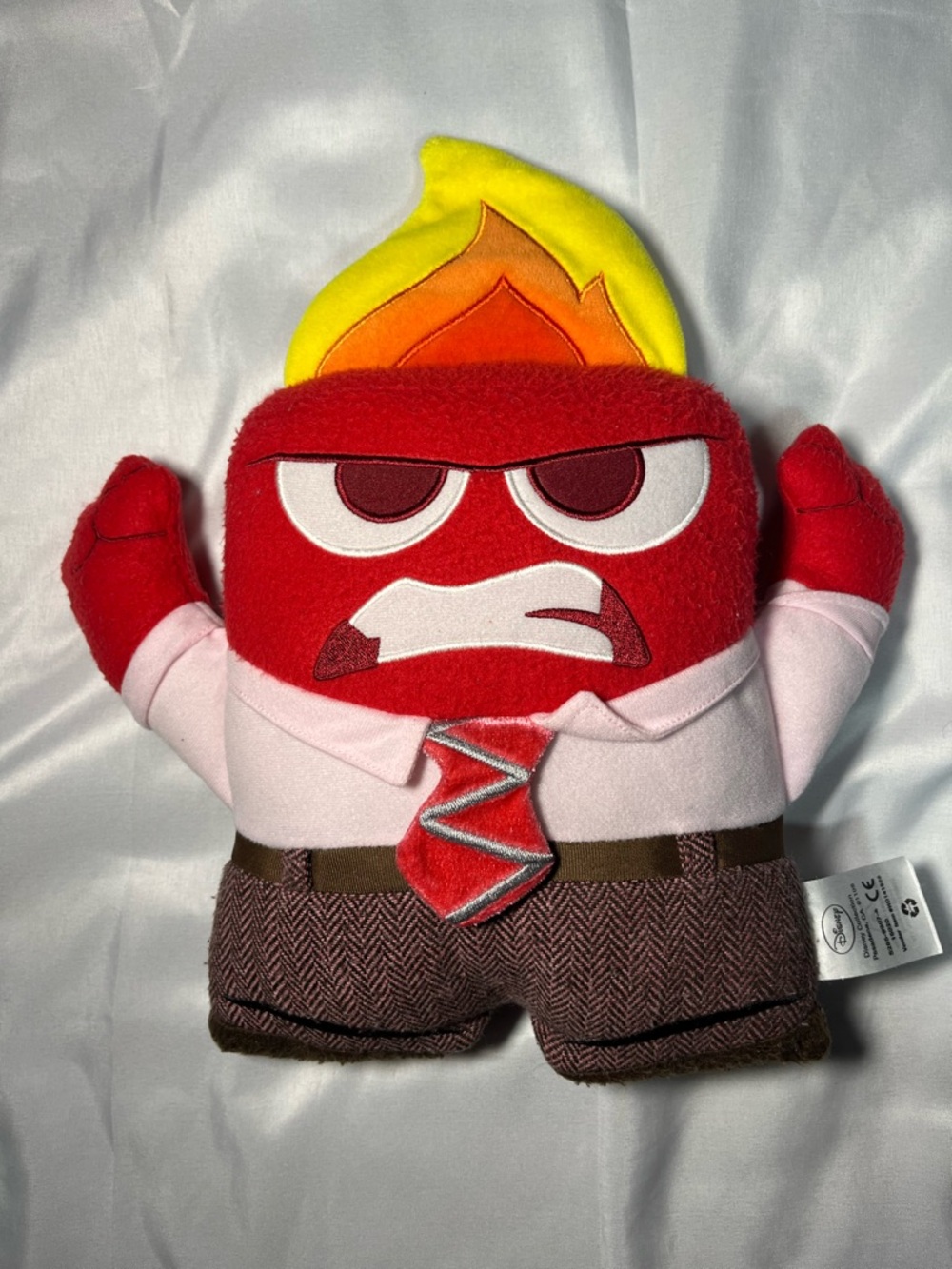 Disney Pixar Inside Out Anger Plush Emoji Flame Fire Stuffed Toy Red